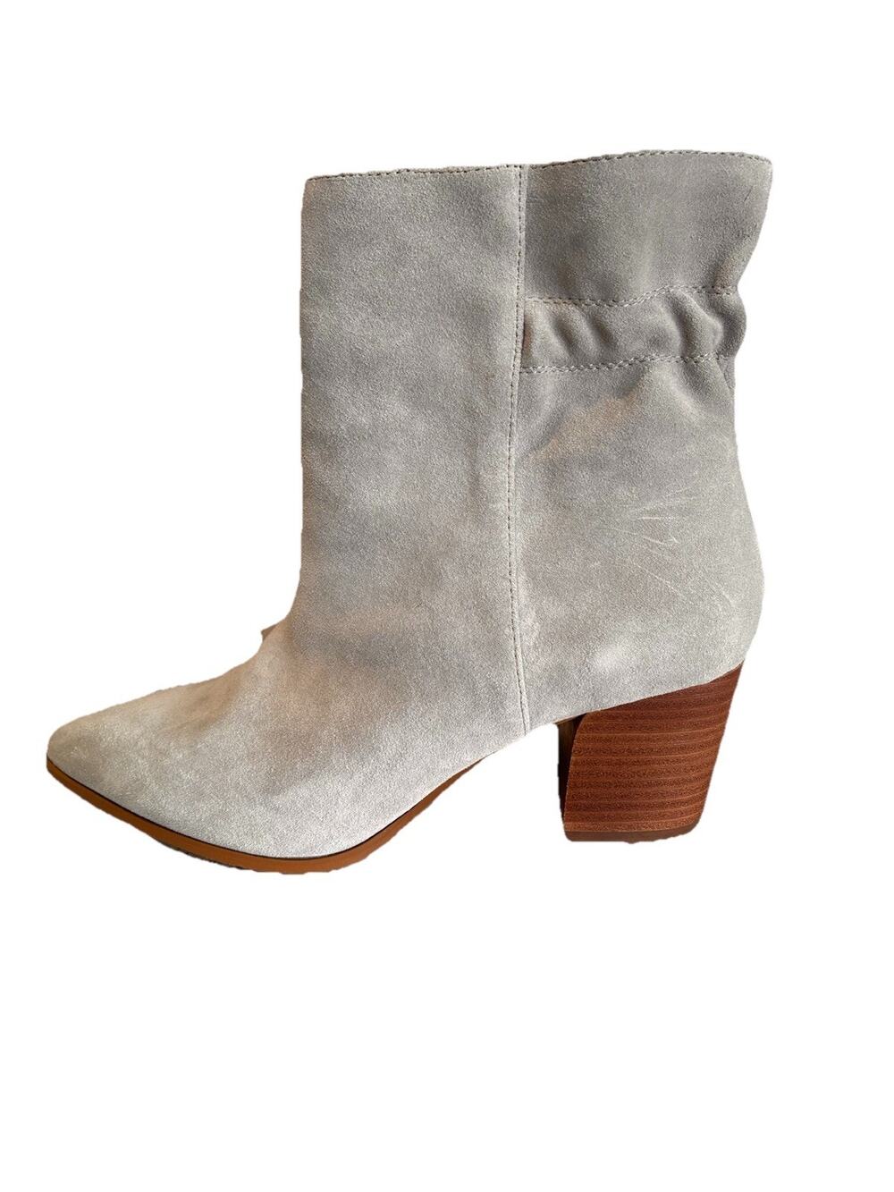 Sole Society Womens Maeryn Grey Suede/Taupe Cowboy Ankle Boots 9.5 US EUR41